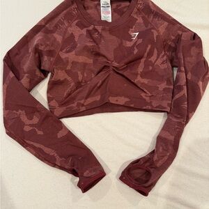 Gymshark Women's Camouflage Crop Top - Red